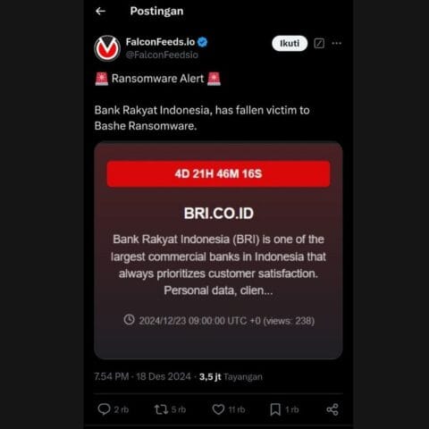 Bank BRI Kena Ransomware, Apakah Data Nasabah Bank BRI Aman? Ini Penjelasannya!