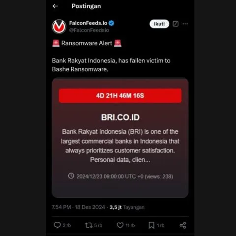 Bank BRI Kena Ransomware, Apakah Data Nasabah Bank BRI Aman