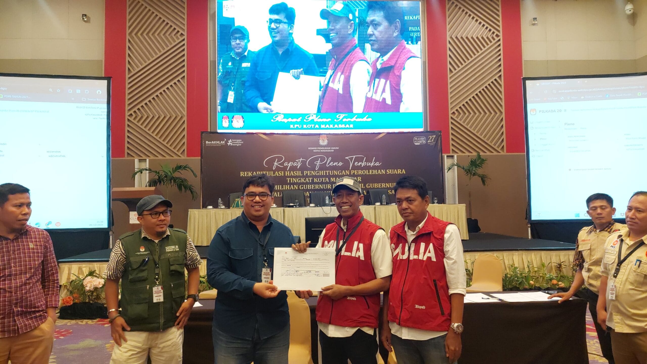 Suasana rapat pleno KPU penetapan Pemenang Walikota Makassar 2024