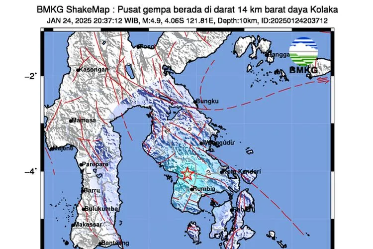 Rentetan 93 Kali Gempa Guncang Kolaka Timur, Warga Diminta Tetap Tenang 2 Gempa M4,9 Guncang Kolaka Timur, Warga Berhamburan Selamatkan Diri