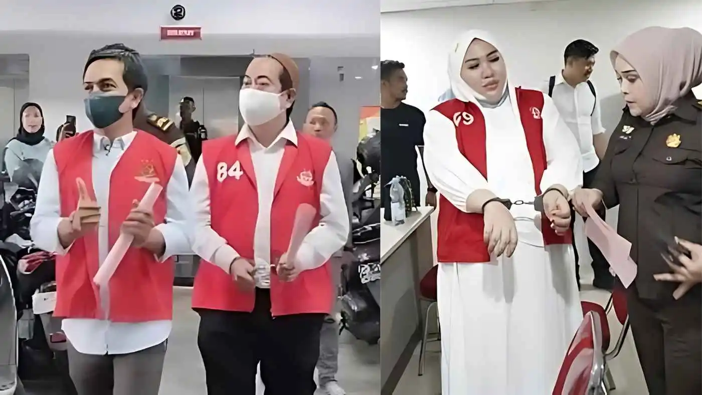 Foto Mira Hayati, Agus Salim dan Mustadir Dg Sila Bos skincare merkuri sekaligus tersangka kasus skincare