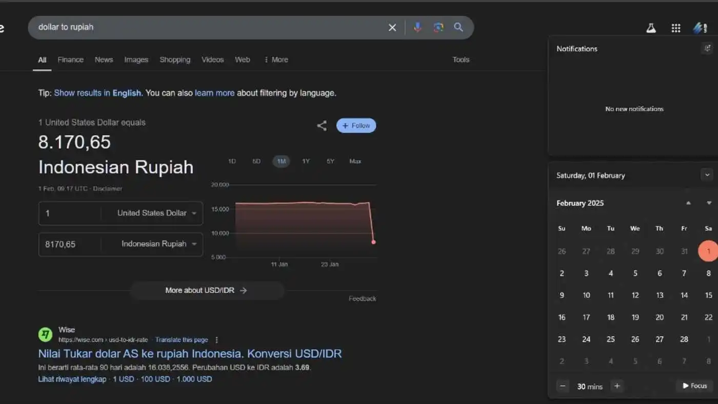 Google Alami 'Bug' Nilai Tukar Dolar AS ke Rupiah Salah Tampilkan Angka Jauh di Bawah Pasar