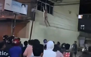 Viral Pria Bergelantungan di Kabel Listrik Seperti Spiderman di Baubau, Ternyata Ini Alasan