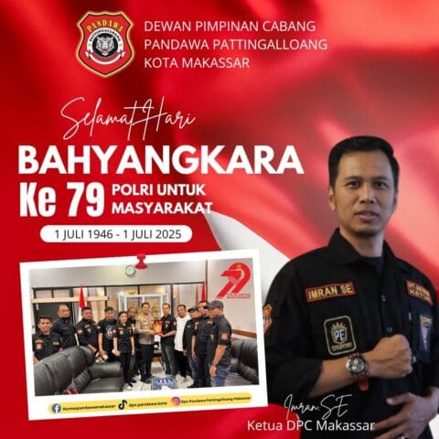 Ketua DPC Pandawa Pattingalloang Makassar Imran S.E. Ucapkan Selamat HUT Bhayangkara ke-79: “Polri Semakin Presisi, Mengayomi dan Melayani Masyarakat”
