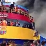 kapal barcelona saat terbakar di perairan talise likupang minut 1753001625479 169