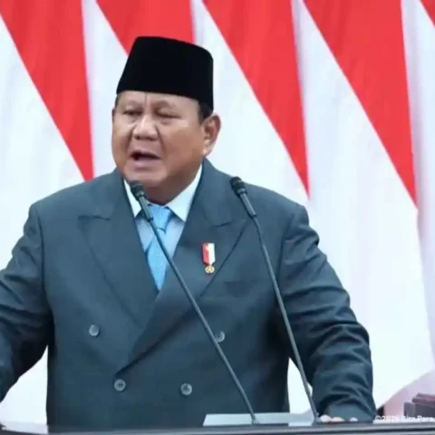 Prabowo Subianto saat membawakan pidato di sidang RUU APBN 2026