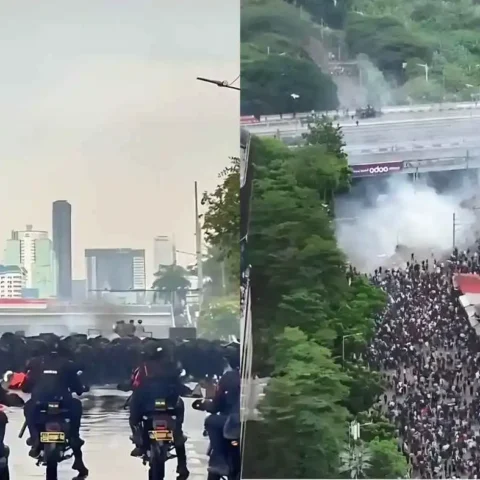 Demo Mahasiswa di Depan DPR Ricuh Gerbang DPR Jadi Sasaran