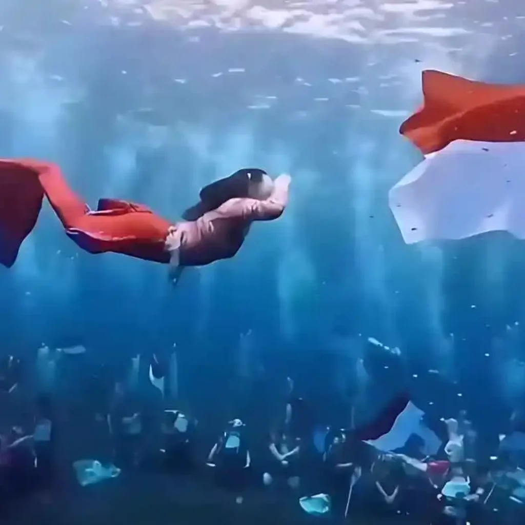 Viral Aksi Unik Gubernur Sherly Kibarkan Bendera Merah Putih di Dasar Laut Maluku Utara