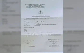 Kasus Pembajakan Akun di Makassar, Korban Minta Polisi Tindak Tegas Pelaku 7 Surat tanda penerimaan pengaduan kasus pembajakan akun online di Polda Sulsel 29 September 2025