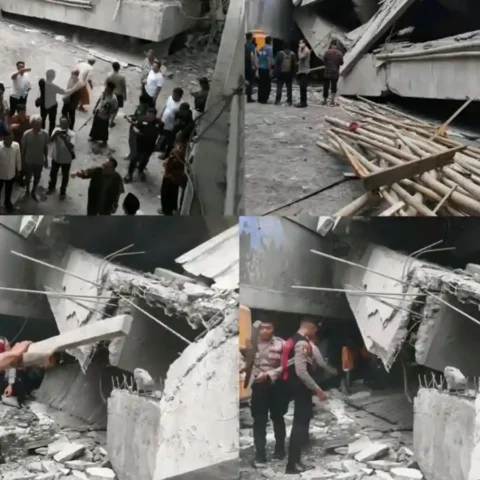 Musala Ponpes Al Khoziny Sidoarjo Ambruk Saat Sholat Asar 79 Korban 1 Meninggal 27 Reruntuhan musala Ponpes Al Khoziny di Buduran Sidoarjo saat evakuasi 29/09/2025