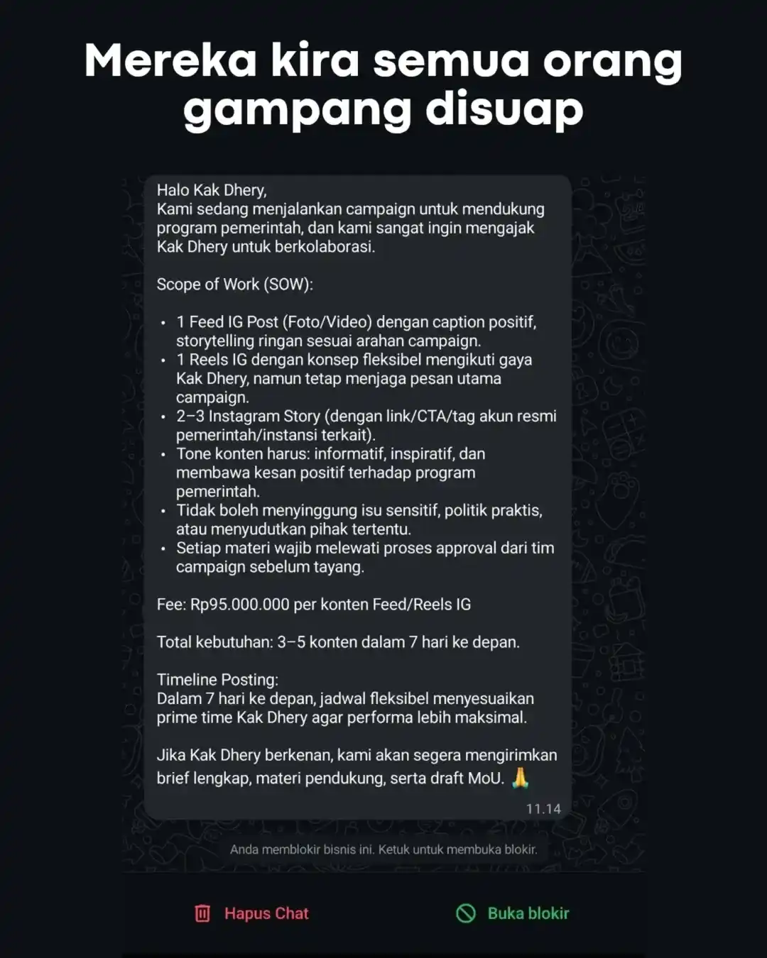 Viral Influencer Ditawari Jadi Buzzer Ajakan Damai Rp150 Juta 4 Viral Influencer Ditawari Jadi Buzzer Ajakan Damai Rp150 Juta