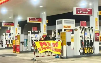 Shell Lepas SPBU di Indonesia pada 2026, Merek Tetap Beroperasi 7 Suasana SPBU Shell dengan pemberitahuan sementara kosong di area dispenser BBM
