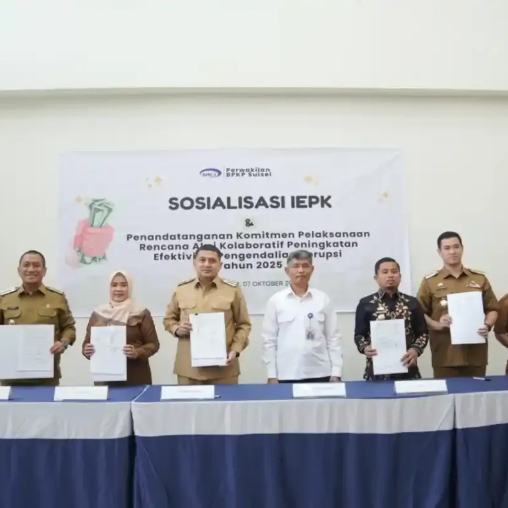 Munafri Teken Komitmen IEPK 2025 Bareng BPKP Sulsel untuk Perkuat Pengendalian Korupsi