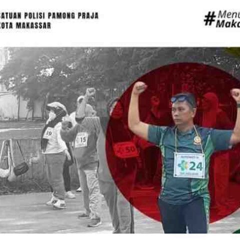 Kabid Binmas Satpol PP Makassar Ikuti Gerakan Kebugaran Jasmani di Lapangan Karebosi