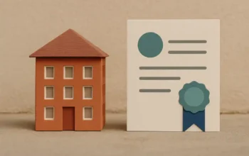 Kepemilikan Apartemen di Indonesia: Benarkah Bisa Dimiliki Penuh atau Hanya Sewa 4 ilustrasi realistis sertifikat kepemilikan apartemen di Indonesia menampilkan miniatur gedung dan dokumen sertifikat properti.