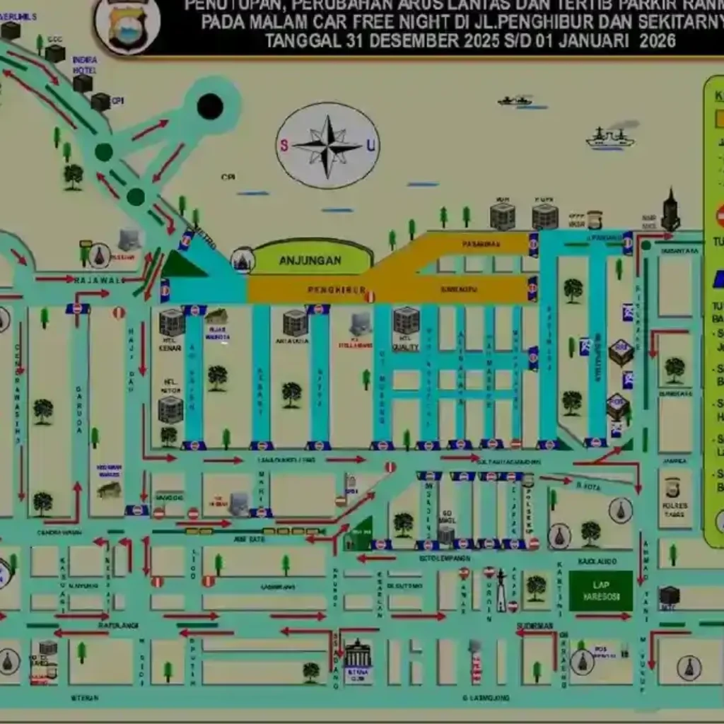 Daftar 8 Jalan Ditutup di Makassar pada 31 Desember 2025, Akses Losari dan CPI Diatur
