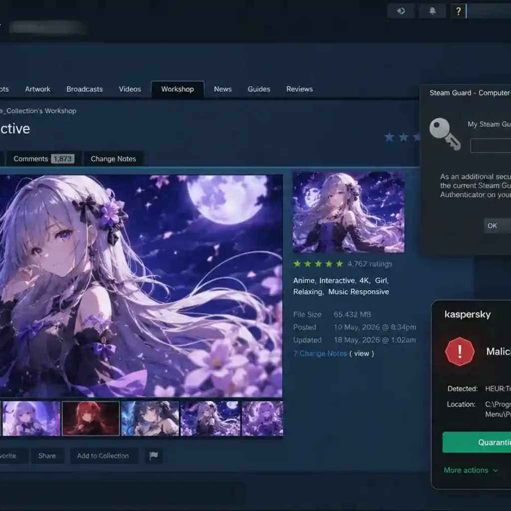 Wallpaper Anime yang Diam-diam Membajak Akun Steam