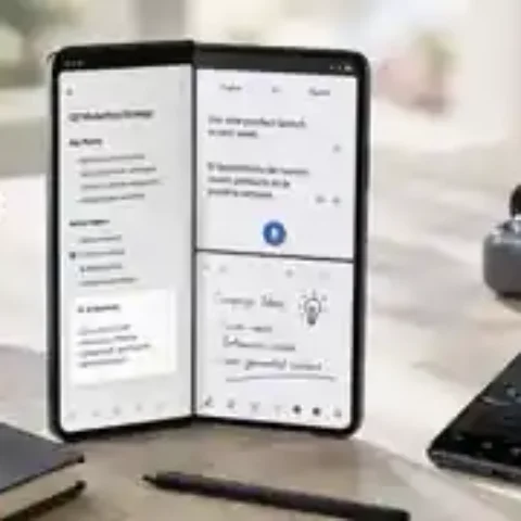 15 Fitur Galaxy AI Samsung Galaxy Z Fold 8 Series, Bantu Kerja, Terjemahan, hingga Edit Foto 11 Ilustrasi AI realistis ponsel lipat dan fitur produktivitas Galaxy AI