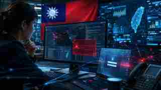 Serangan AI Otonom Pertama di Dunia Bobol 85 Akun Pemerintah Taiwan 1 Ilustrasi realistis serangan AI otonom terhadap sistem pemerintah Taiwan