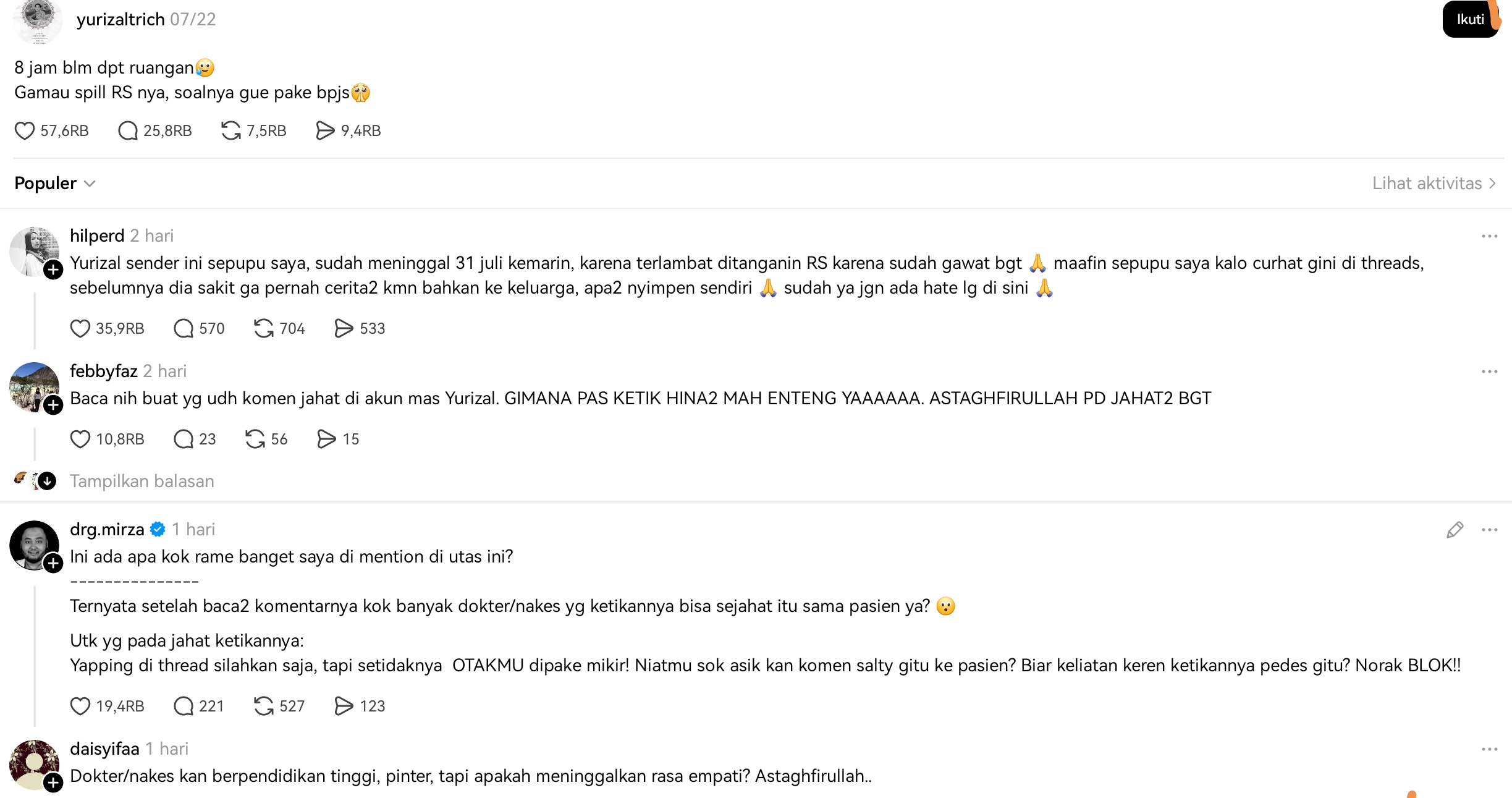 Kemenkes Sesalkan Komentar Nirempati Tenaga Medis ke Pasien BPJS 1 Kemenkes Sesalkan Komentar Nirempati Tenaga Medis ke Pasien BPJS