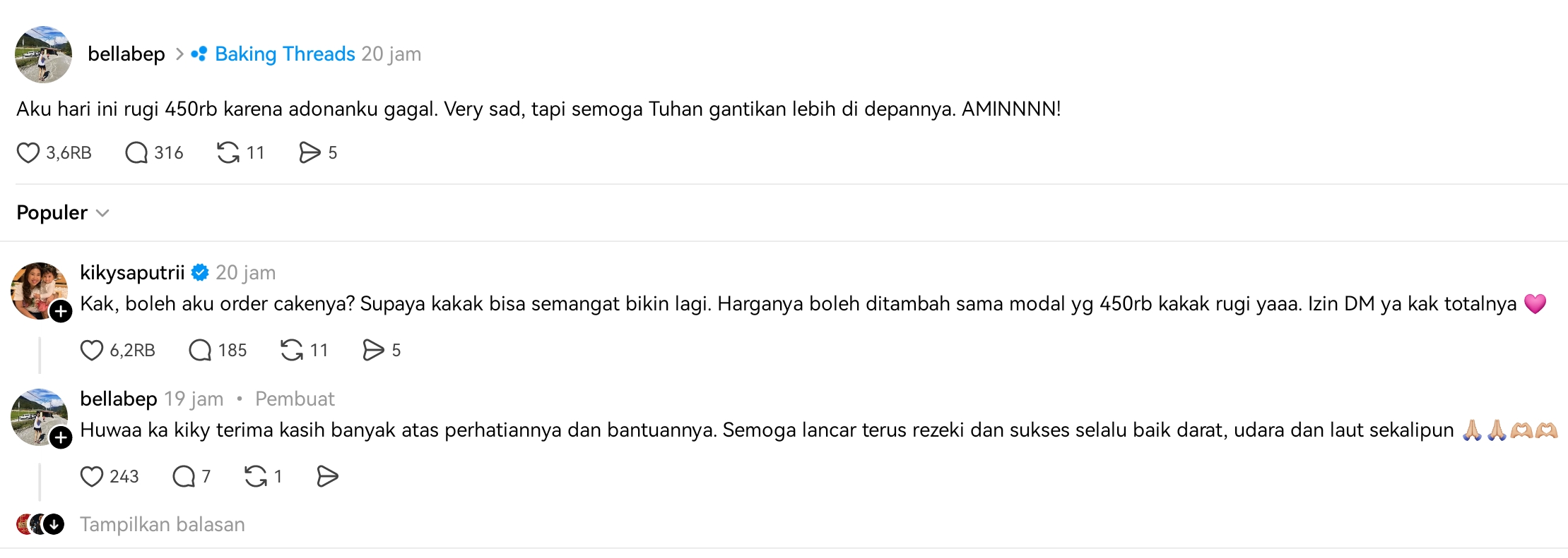 Kiky Saputri Bantu Penjual Kue yang Rugi Rp450 Ribu karena Adonan Gagal 1 Kiky Saputri Bantu Penjual Kue yang Rugi Rp450 Ribu karena Adonan Gagal