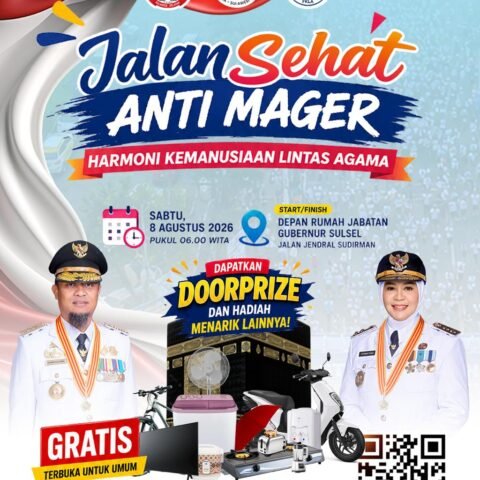 Pemprov dan FKLA Sulsel Gelar Jalan Sehat Anti Mager Besok, Perkuat Harmoni Lintas Agama