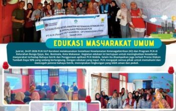 PLN ULP Karebosi Sosialisasi K3 dan Promo Tambah Daya 50% di Bungaejaya