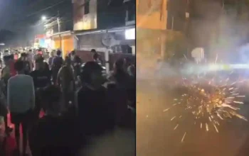 Suasana malam di kawasan Kandea Makassar setelah tawuran dan kematian Rafli