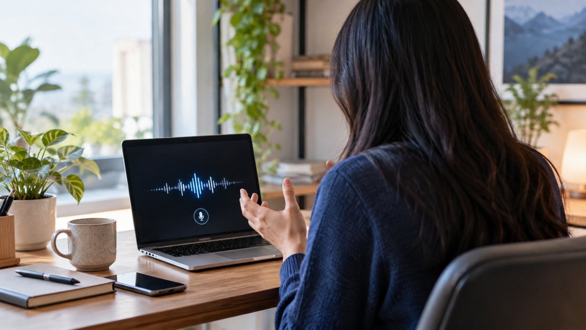 Cara Menggunakan GPT-Live: Panduan Lengkap untuk Percakapan Suara Real-Time 1 Ilustrasi percakapan suara dua arah dengan GPT-Live di laptop