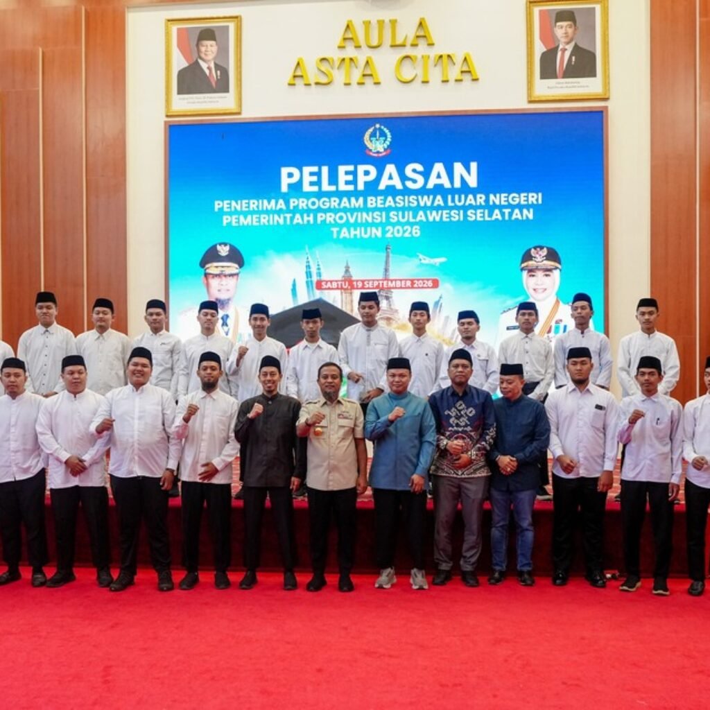 Gubernur Sulsel Lepas 28 Penerima Beasiswa Luar Negeri 2026