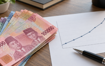 Ekonom Perkirakan BI Rate Bisa Capai 6% pada Akhir 2026 7 Ilustrasi uang rupiah dan grafik suku bunga di atas meja