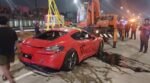 Mobil Porsche Terperosok ke Got Tol Desari, Tidak Ada Korban Jiwa
