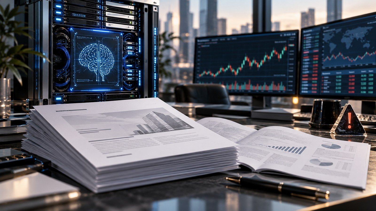 Dokumen IPO Anthropic Soroti Risiko Katastrofik dan Eksistensial AI 1 Ilustrasi dokumen prospektus IPO, sistem kecerdasan buatan, dan risiko pasar
