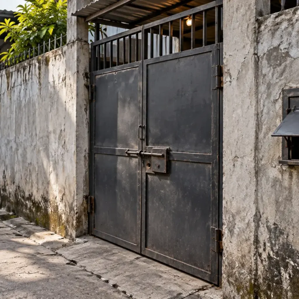 Pintu Baja di Kampung Borta Kembali Berdiri Seusai Dibongkar Polisi, Ada Loket yang Diduga untuk Jual Sabu
