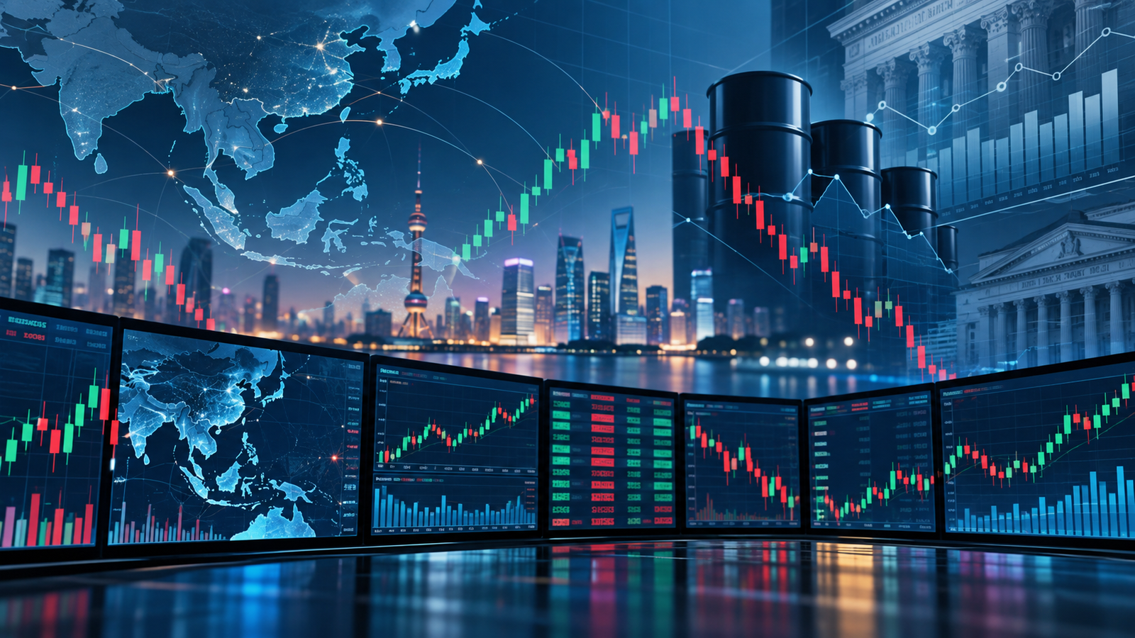 Bursa Asia Bergerak Variatif, Yield Treasury AS dan Minyak Jadi Sorotan 1 Ilustrasi layar pasar saham Asia, obligasi Amerika Serikat, dan harga minyak