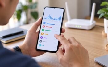 Cara Cek Aplikasi Boros Kuota di Android dan iPhone 6 Ilustrasi pengguna memeriksa penggunaan data aplikasi di ponsel