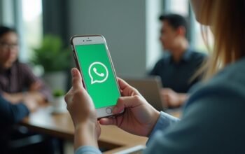 Pesan Terjadwal WhatsApp dan Balasan Otomatis Business, Apa Bedanya? 6 Ilustrasi ponsel WhatsApp untuk edukasi pencegahan dan pelaporan penipuan