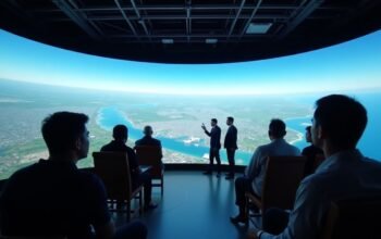 Ilustrasi Flight Simulator Google Earth pada peramban desktop
