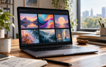 Cara Menulis Prompt Gambar di ChatGPT agar Hasilnya Lebih Sesuai 8 Ilustrasi laptop untuk membuat gambar digital