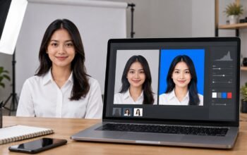 Cara Membuat Pas Foto dengan ChatGPT tanpa Mengubah Identitas Wajah 5 Ilustrasi proses menyunting latar pas foto dengan ChatGPT tanpa mengubah identitas wajah