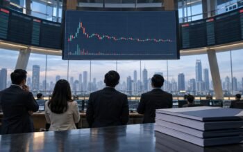 Minat IPO di BEI Masih Sepi, Hanya Tujuh Emiten hingga Agustus 2026 5 Ilustrasi pelaku pasar memantau grafik saham dan dokumen penawaran umum