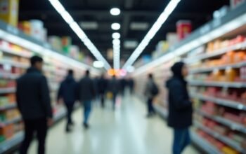 Ilustrasi perangkat pendingin supermarket dan keamanan sistem kontrol jarak jauh