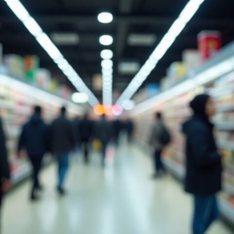 Ilustrasi perangkat pendingin supermarket dan keamanan sistem kontrol jarak jauh