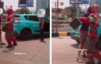 Iron Man hentikan keributan antara dua sopir di depan Mal Kelapa Gading