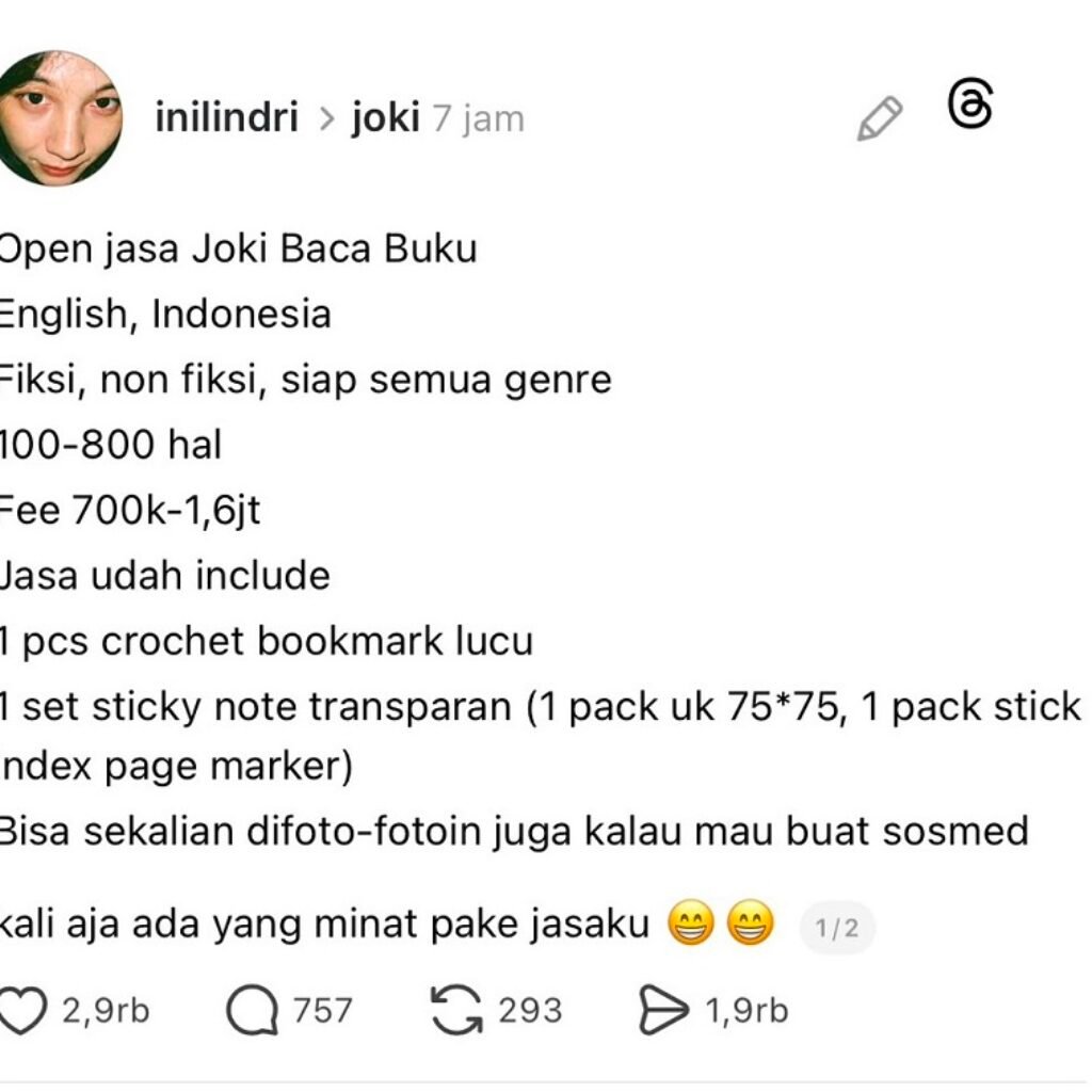 Layanan ‘Joki Baca Buku’ Menawarkan Bayaran hingga Rp1,6 Juta untuk Membuat Buku Terlihat Sudah Dibaca