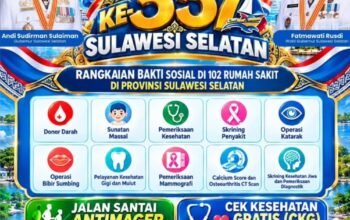 Pemprov Sulsel dan 100 RS Gelar Bakti Sosial Akbar dalam Rangka HUT ke-357