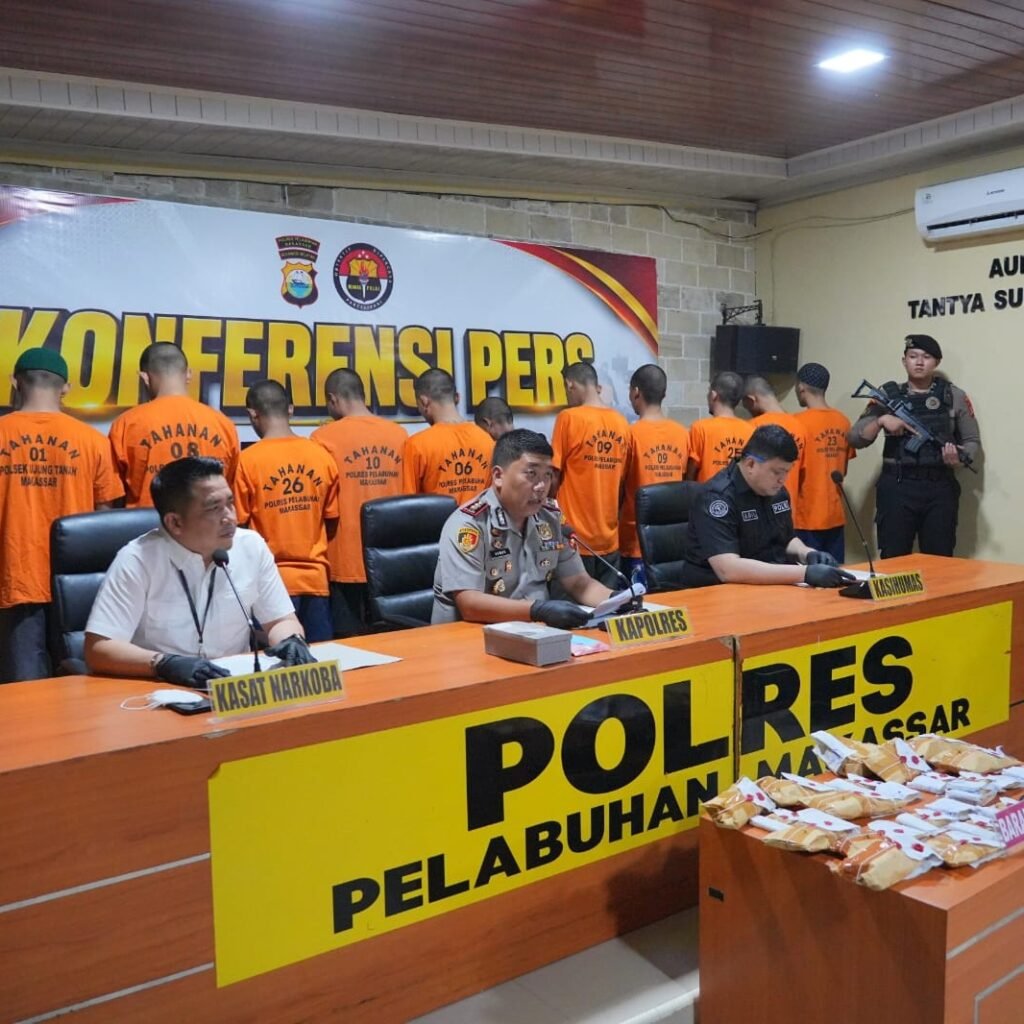 Polres Pelabuhan Makassar Amankan 54 Tersangka Narkoba dalam 20 Hari Operasi Antik