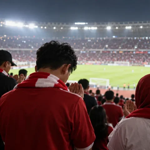 Doa Suporter Warnai Final Indonesia vs Thailand yang Berakhir Juara 11 Ilustrasi suporter Indonesia berdoa sebelum pertandingan final