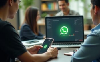 WhatsApp Siapkan Tab Kontak untuk Lihat Status Online, Belum Dirilis 4 Ilustrasi pengguna mengakses WhatsApp melalui ponsel dan laptop