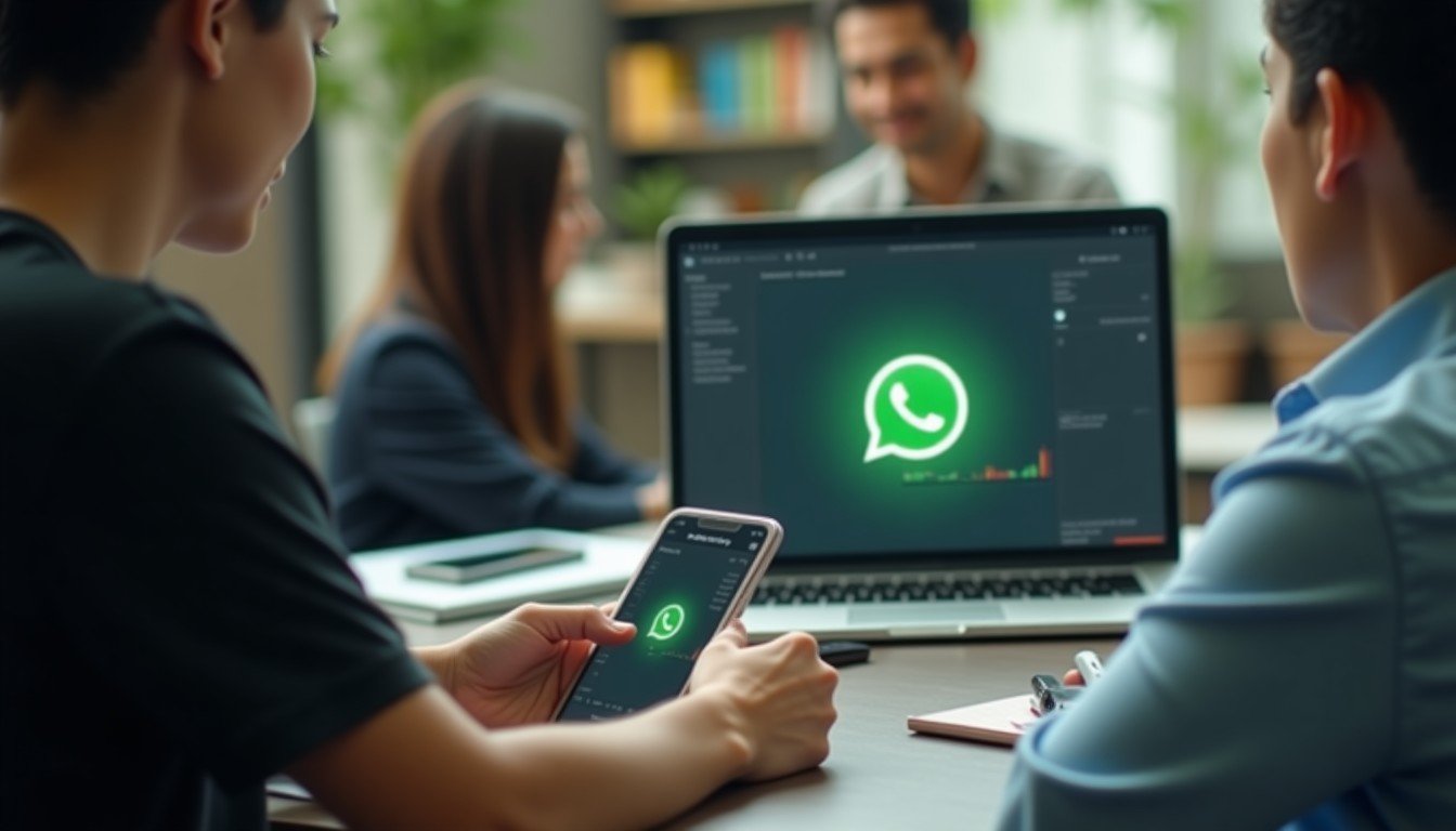 WhatsApp Siapkan Tab Kontak untuk Lihat Status Online, Belum Dirilis 1 Ilustrasi pengguna mengakses WhatsApp melalui ponsel dan laptop
